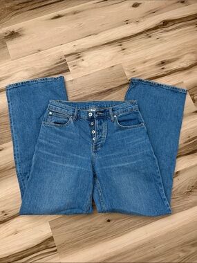 Prana Women's Blue Flare Jeans with Button-Fly